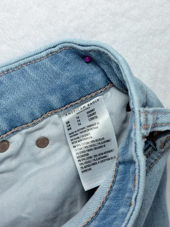 American Eagle Outfitters Pale Blue Wide-Leg Denim Jeans - Picture 6 of 8